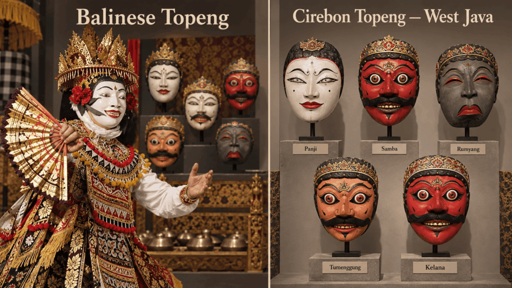Comparison of Balinese Topeng and Cirebon Topeng traditions with the five principal Cirebon masks.