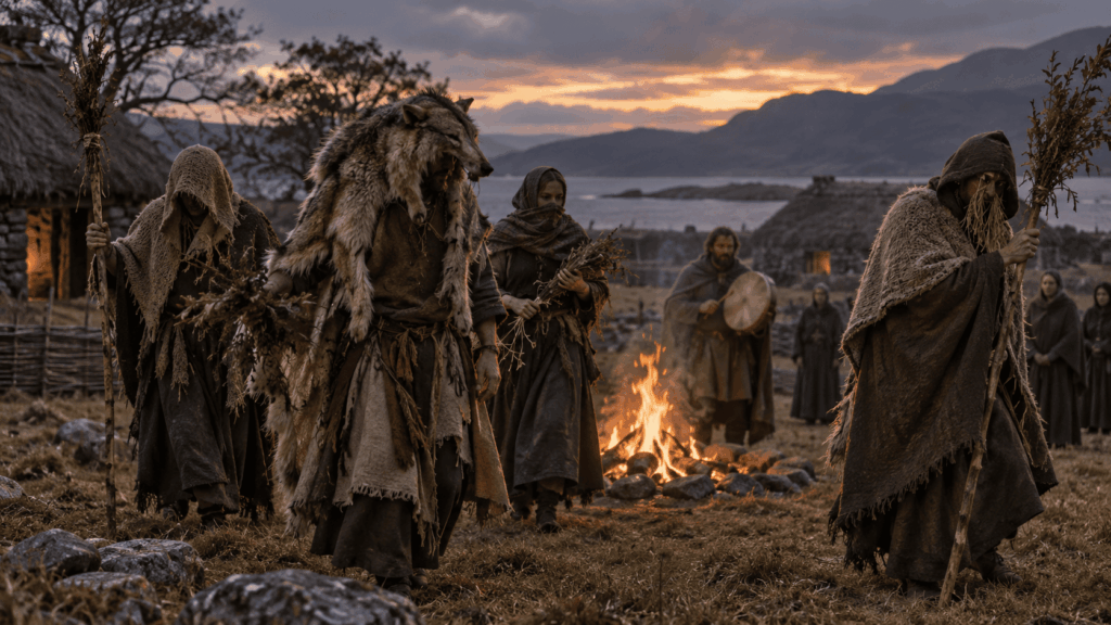 Historical reconstruction of early seasonal disguises associated with Samhain traditions