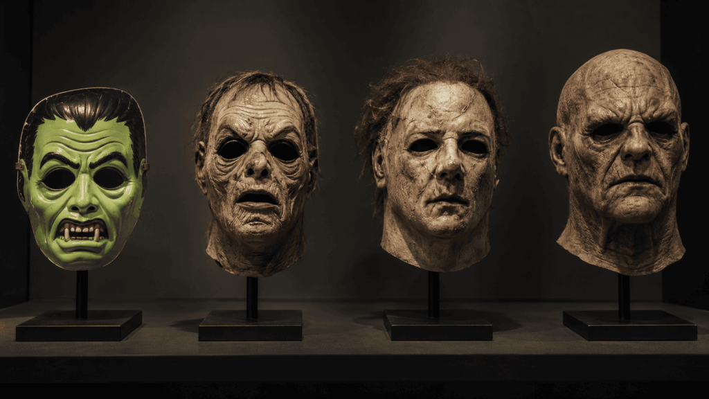 Evolution of Halloween masks from plastic designs to latex and silicone horror masks